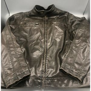 Columbia Bomber Style Hooded Jacket Mens Large Dark‎ Brown Fleece Lined